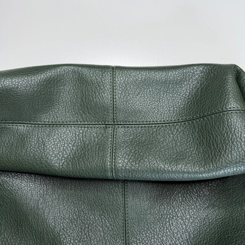 ANTHROPOLOGIE The Love Knot Sloucy Hobo Bag Forest Green Pebbled Knotted Strap - Picture 6 of 10